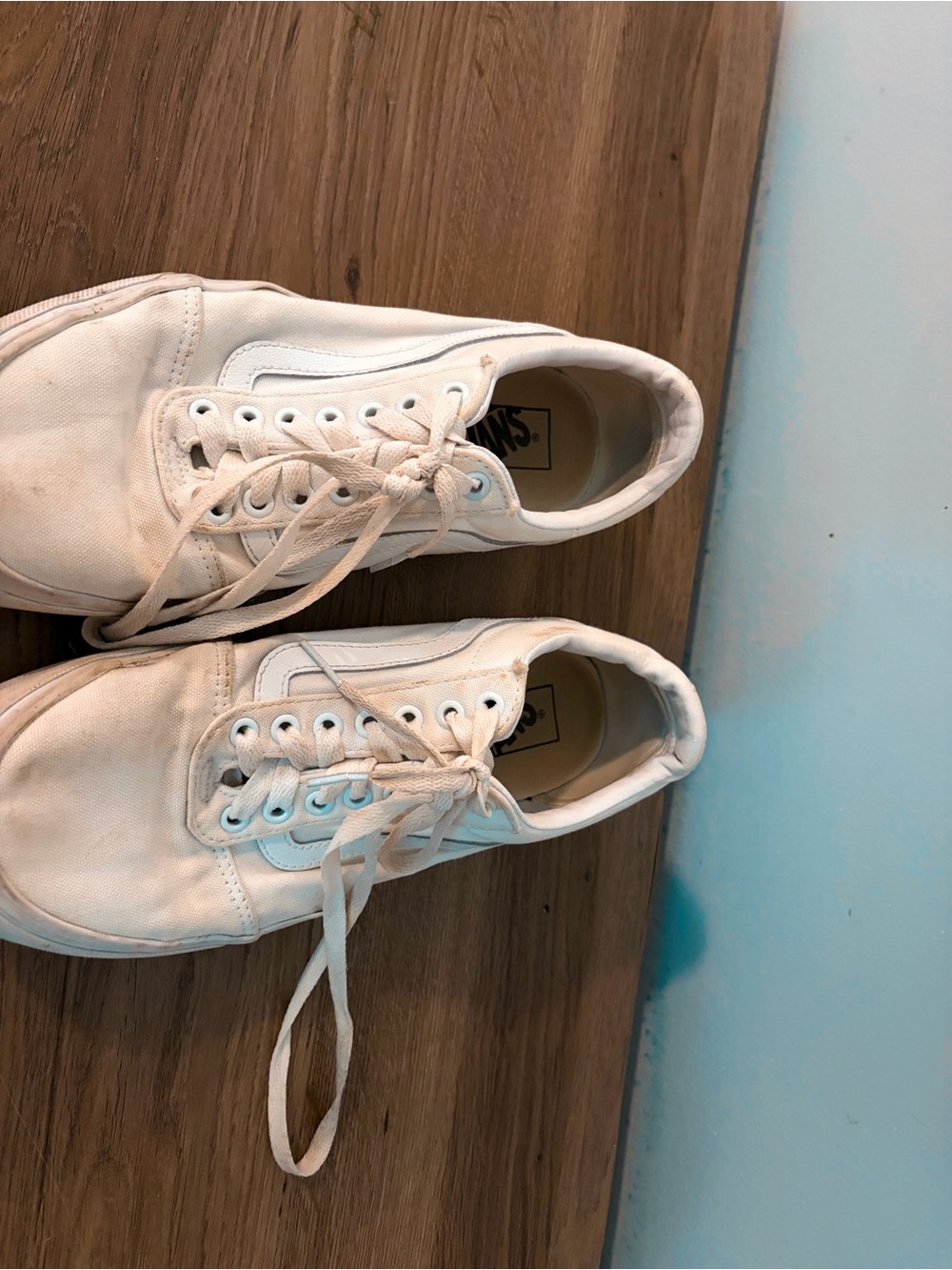 Vans White Canvas Low-Top Sneakers